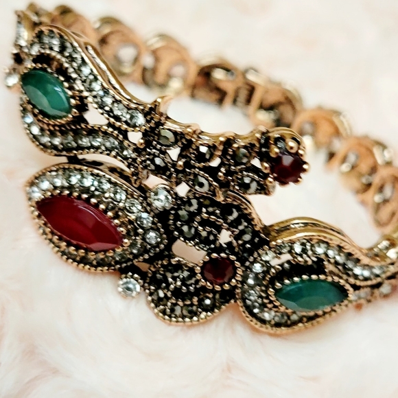 Vintage Bangles/Bracelets Emeralds & Rubies - Picture 10 of 13
